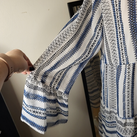 Source Unknown - Blue and White Striped Babydoll Style Dress, Size M - Picture 3 of 7